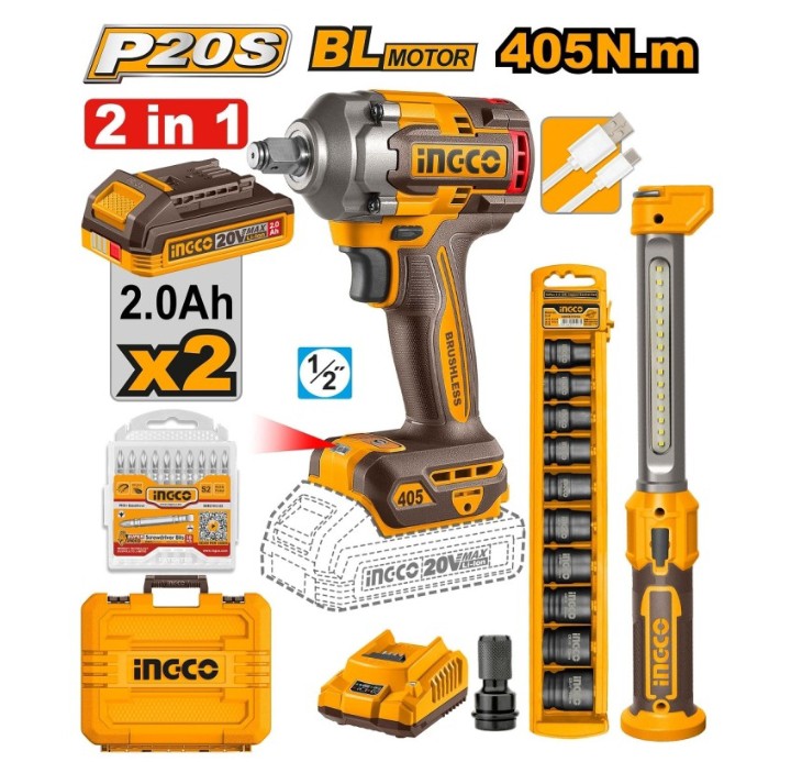 Clé à choc sans fil INGCO 20v