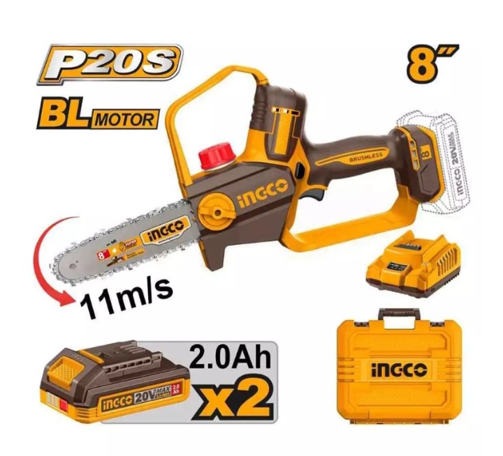 Mini tronçonneuse sans fil INGCO 20v -8pouces