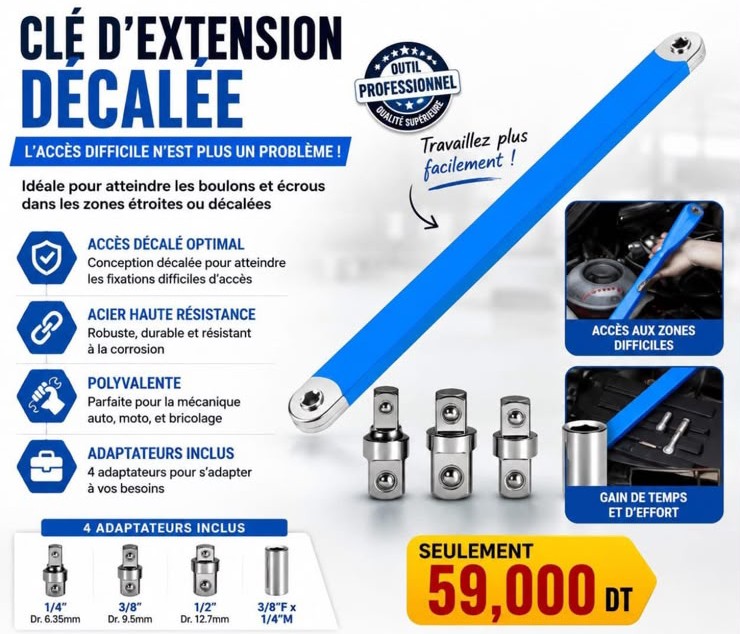 Clé d'extension décalée 