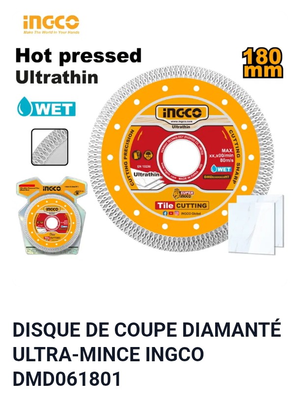 DISQUE DE COUPE DIAMANT ULTRA-MINCE INGCO DMD061801