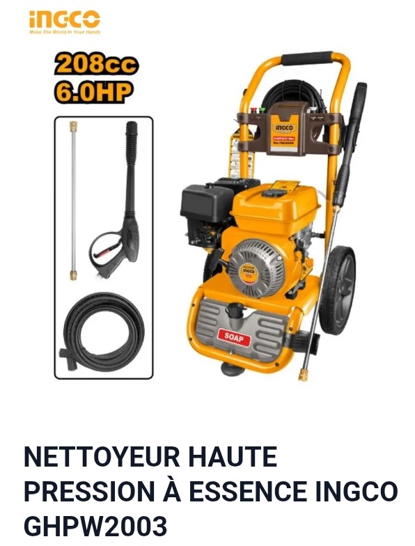 NETTOYEUR HAUTE PRESSION À ESSENCE INGCO GHPW2003