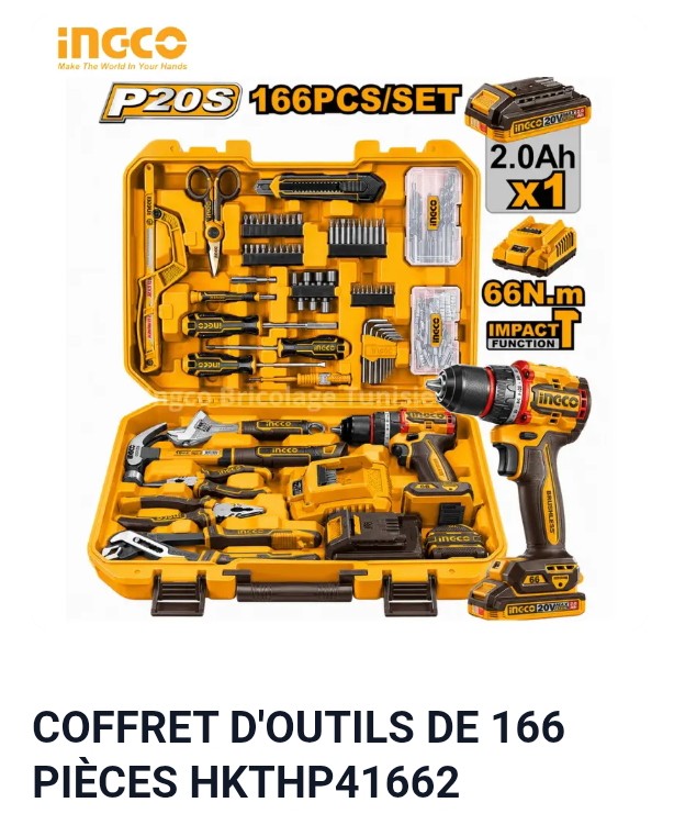 COFFRET D'OUTILS DE 166 PIÈCES HKTHP41662