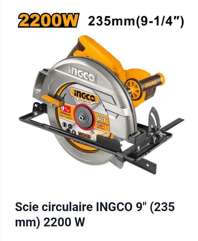 SCIE CIRCULAIRE INGCO 9''(235 mm)2200W