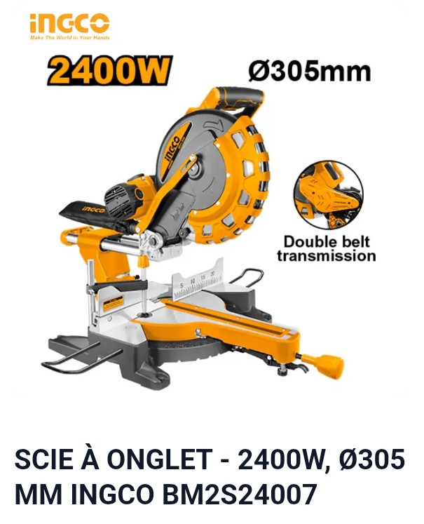 SCIE À ONGLET 2400W D305 MM INGCO BM2S24007