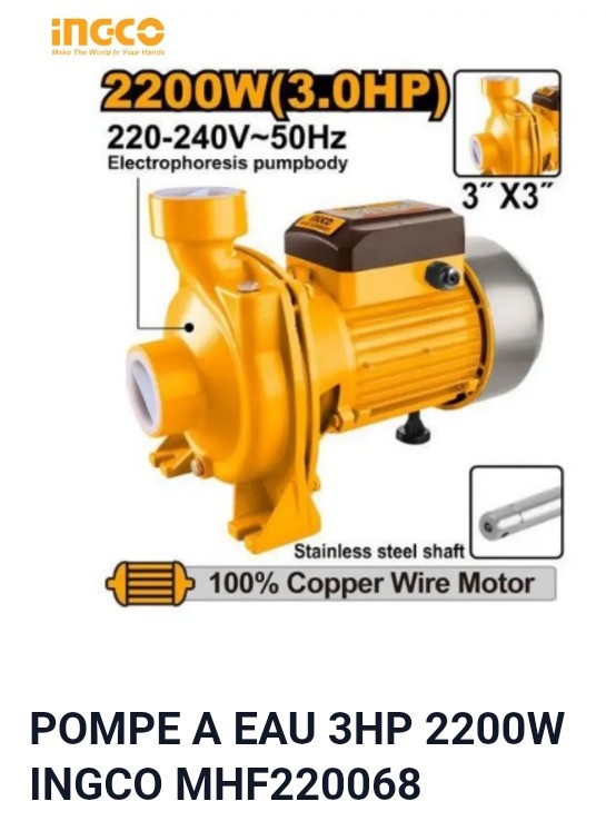 POMPE A EAU 3HP 2200W INGCO MHF220068