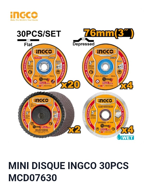 MINI DISQUE INGCO 30PCS MCD07630