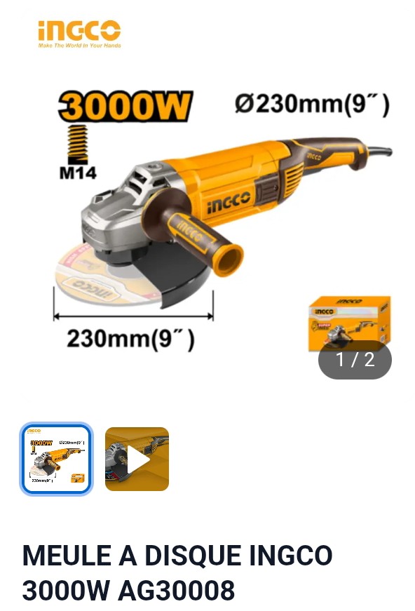 MEULE A DISQUE INGCO 300W AG30008