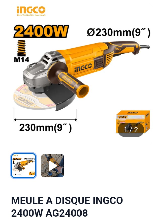 MEULE A DISQUE INGCO 2400W AG24008