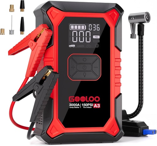 Compresseur Portable avec Jump Starter 12V